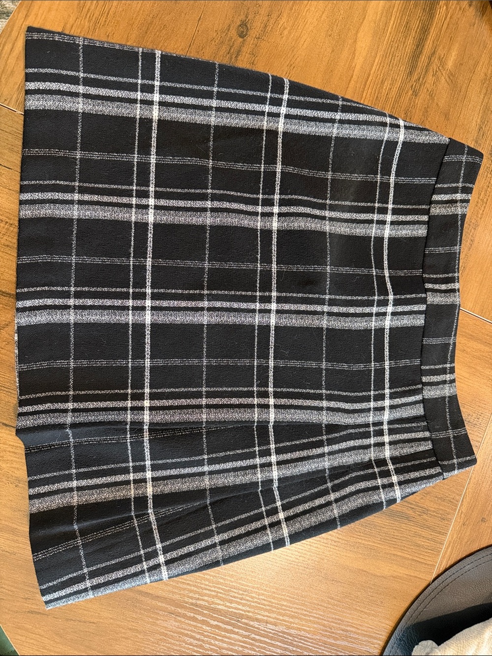 Oasis Black Plaid Mini Skirt with White Windowpane